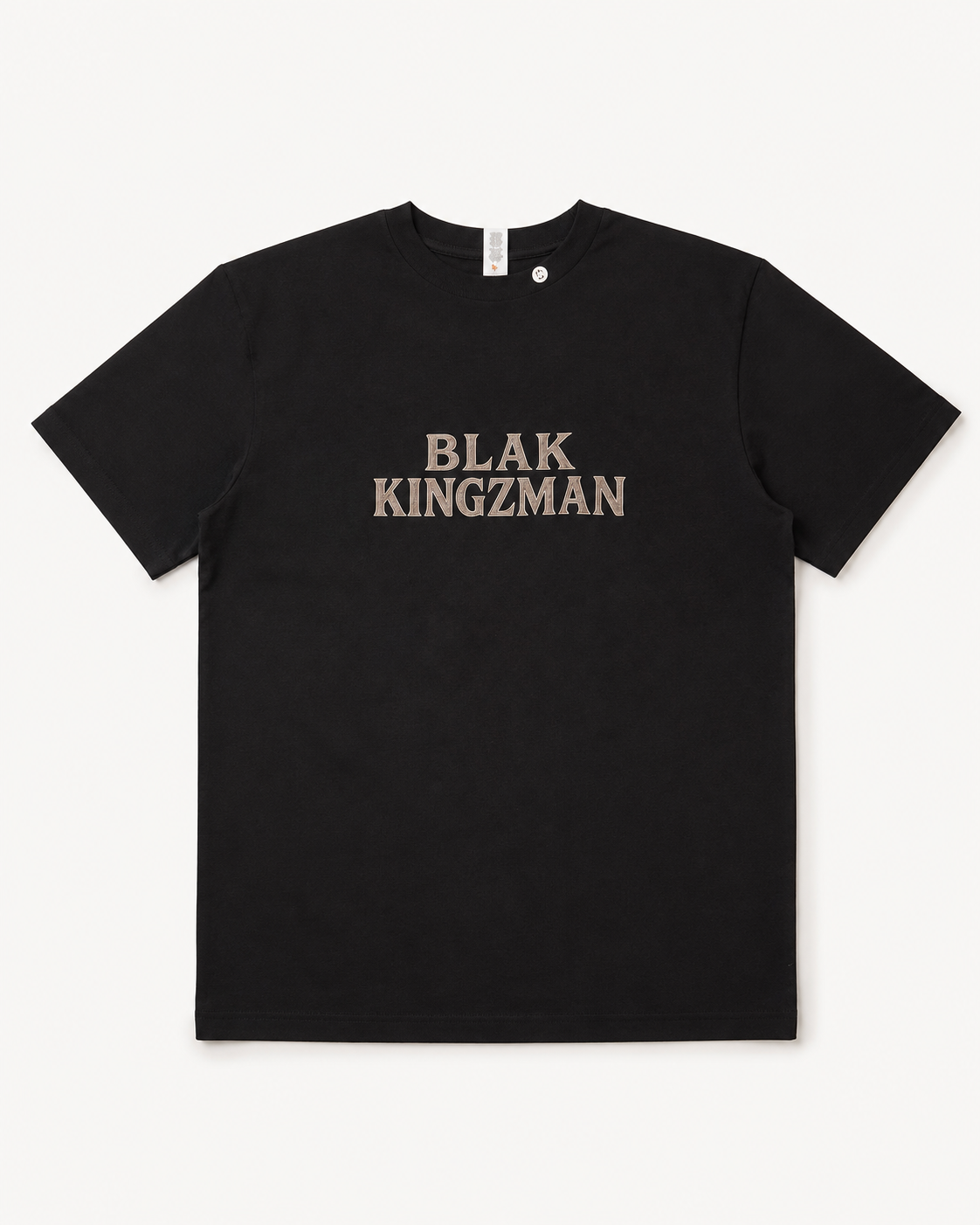 Blak Kingzman Text Tee – black tone-on-tone text front