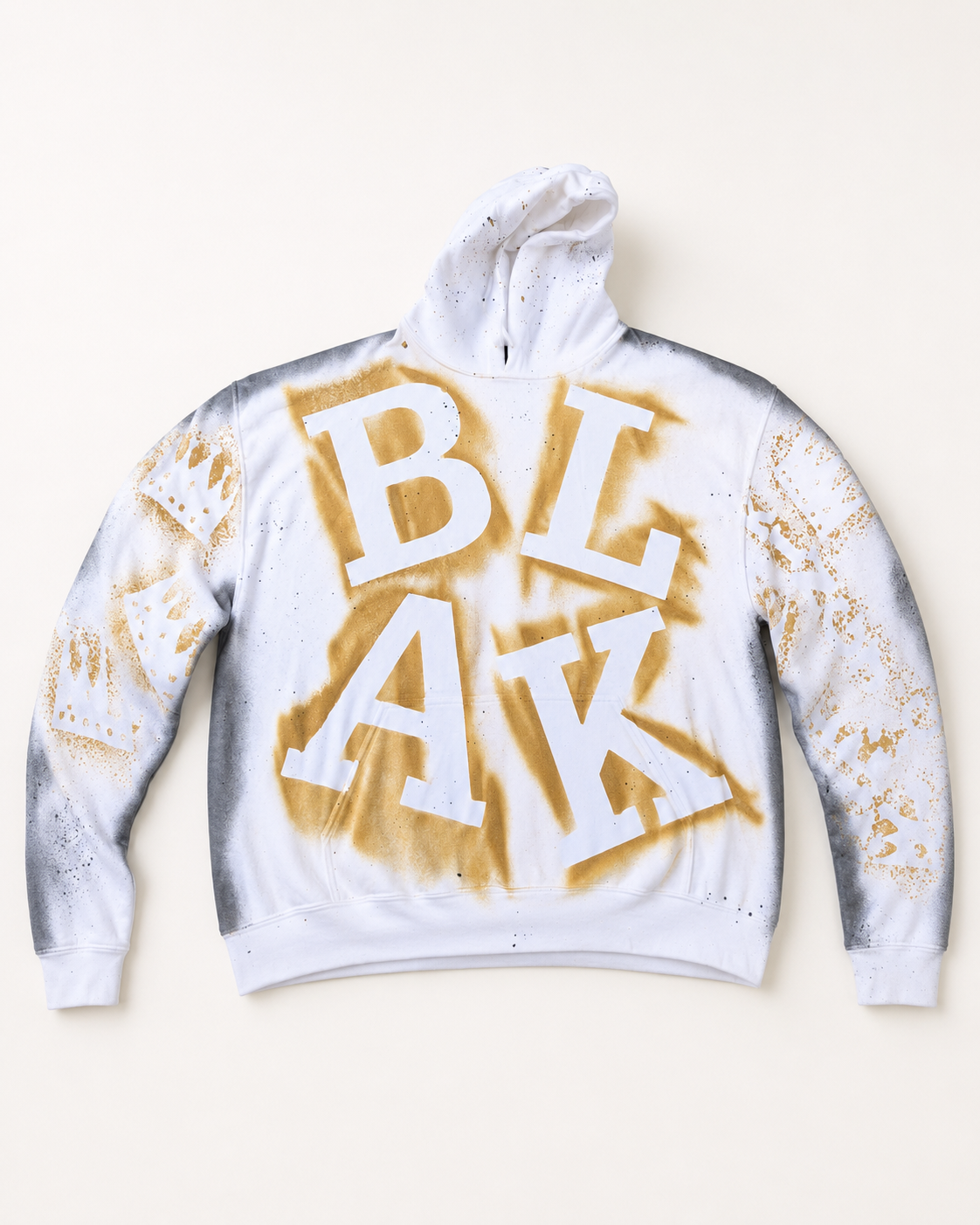 BLAK Spray-Paint Hoodie White – back