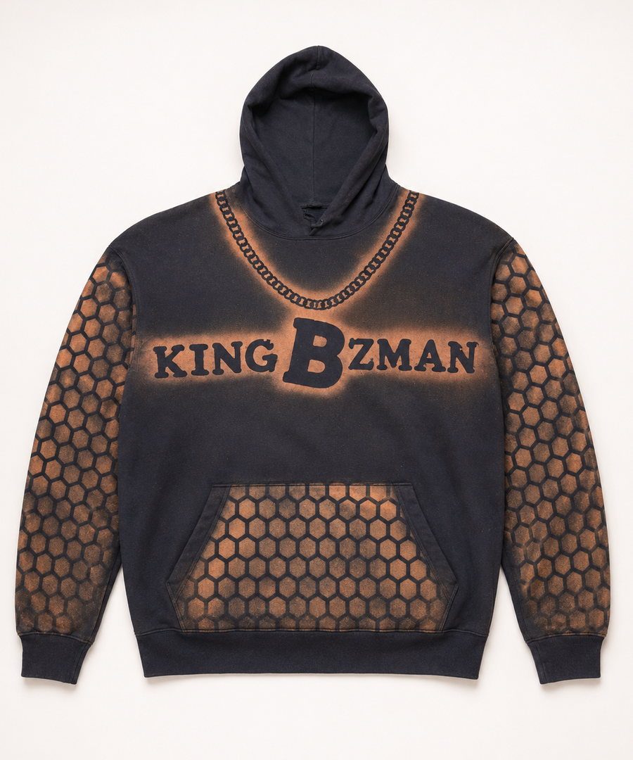 Honeycomb Chain Hoodie – Navy Blue colorway