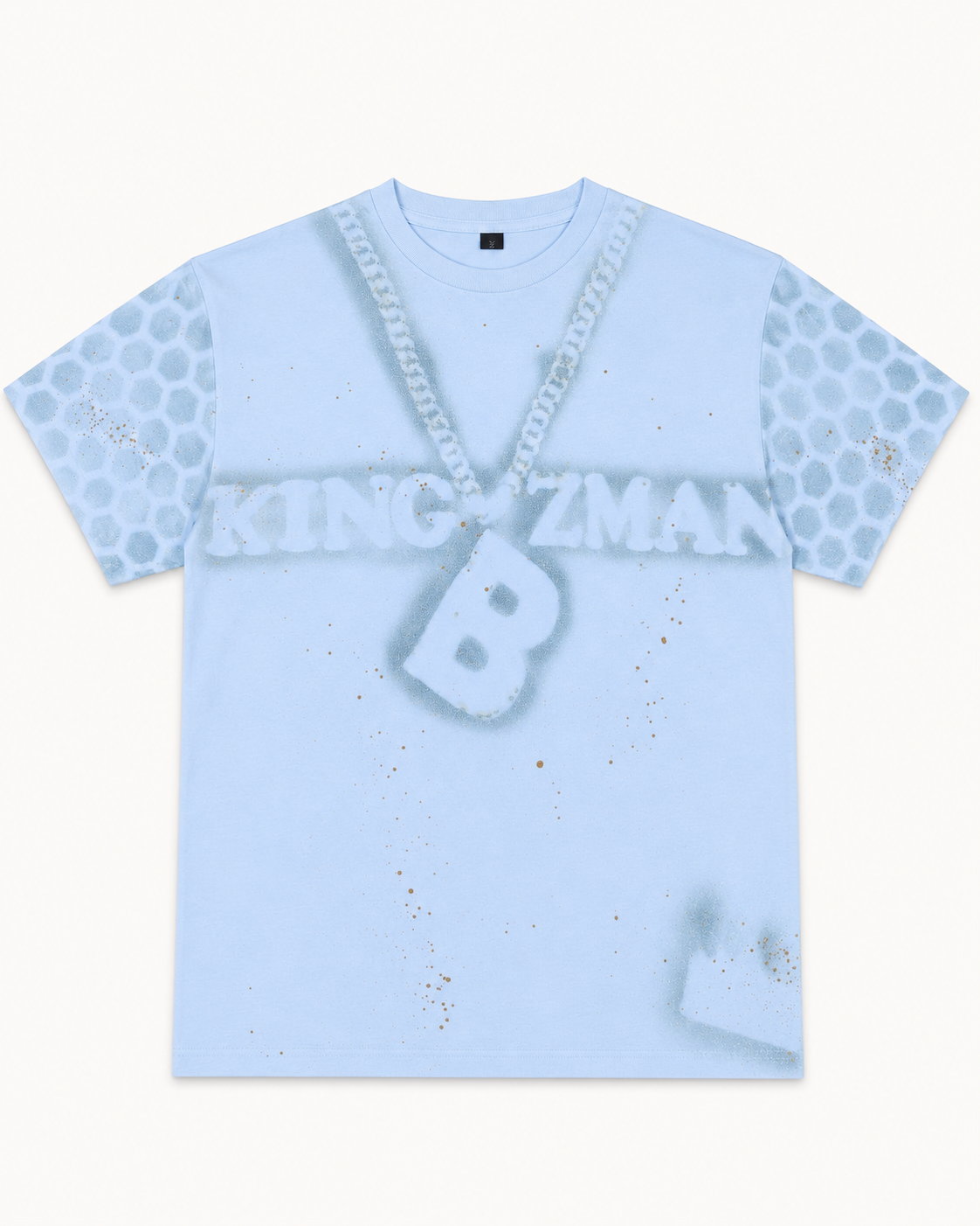 Honeycomb Chain Tee Light Blue – front