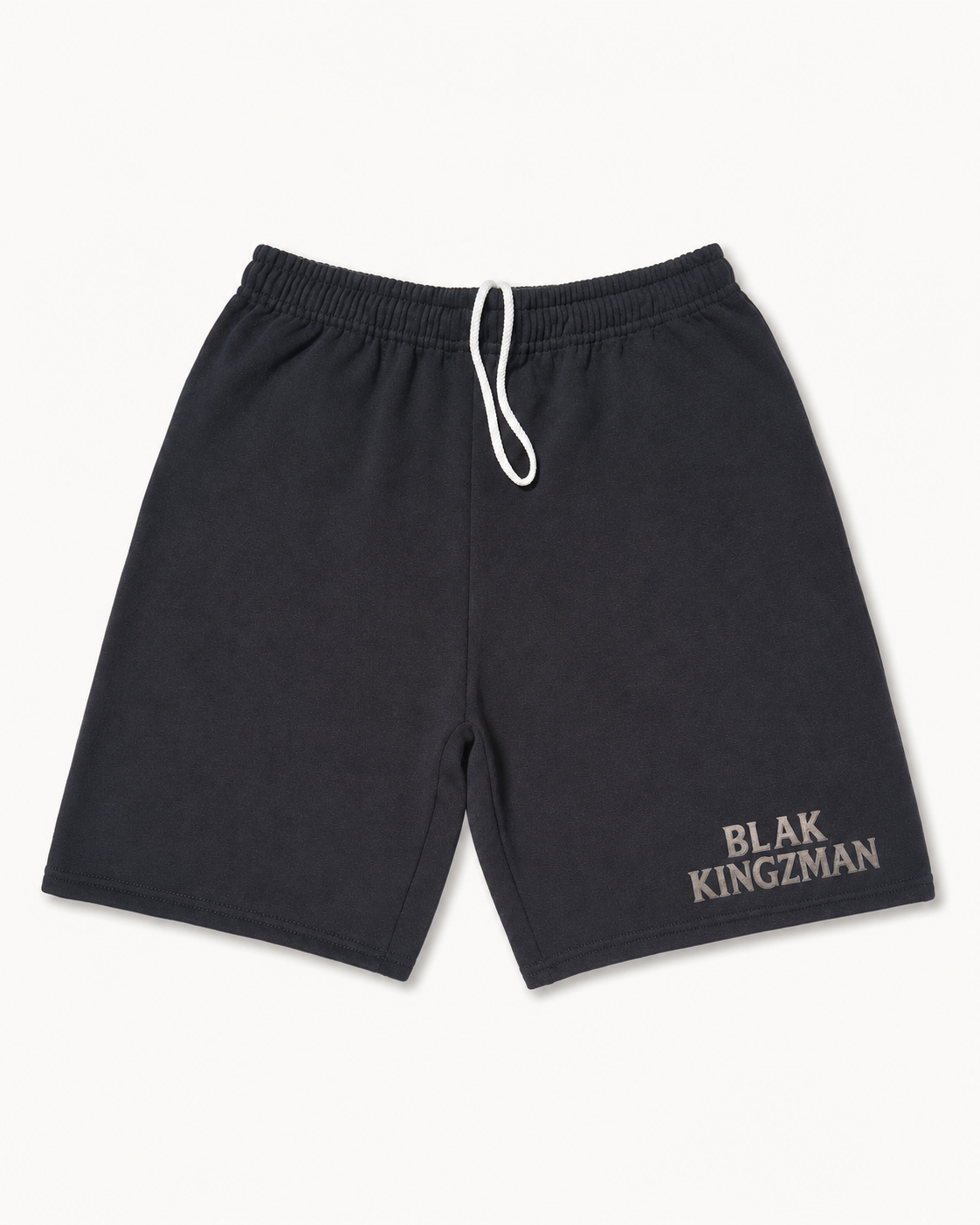 Kingdom Shorts – dark navy BLAK KINGZMAN text front